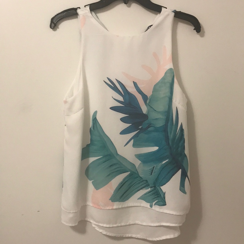 Tropical print tank top